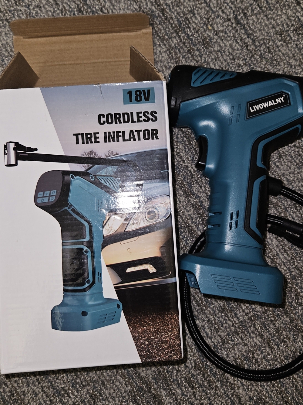LIVOWALNY 18V Cordless Tire Inflator - Teal